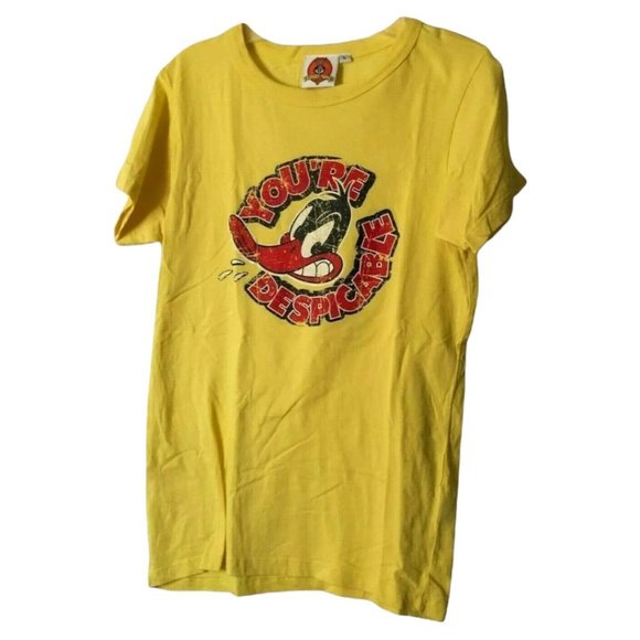 Looney Tunes Yellow Short Sleeve Daffy Duck You're - Picture 1 of 4